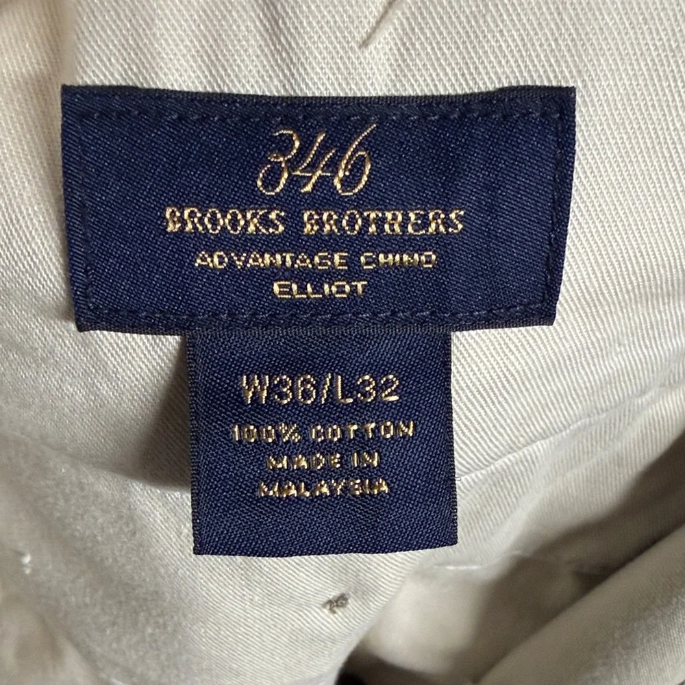 Brooks Brothers Advantage Chino Elliot Khaki Cuffed Pants‎ 36 x 32